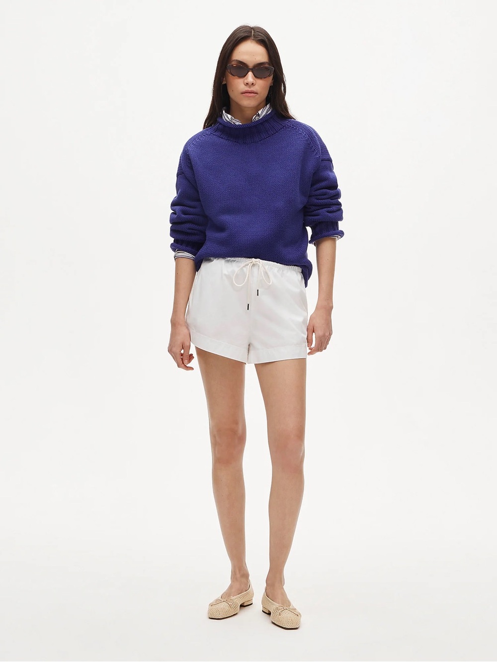 Cruise drawstring short in cotton poplin